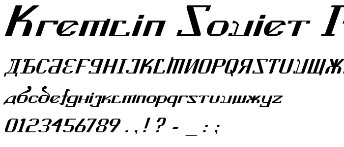 Kremlin Soviet Italic font